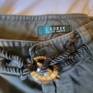 Lauren Ralph Lauren Olive Green Shorts with Rope Detail